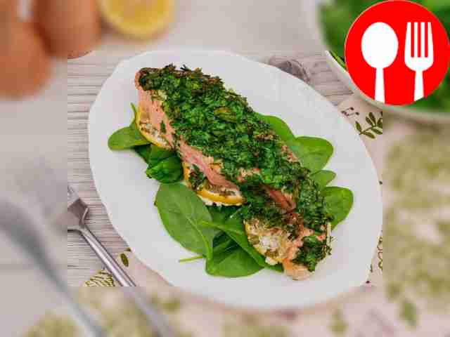 Семга со шпинатом