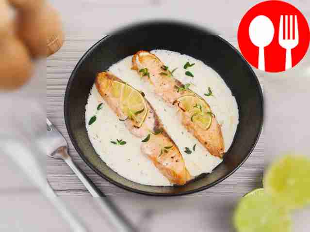 Запеченое филе семги с лаймом и каперсами