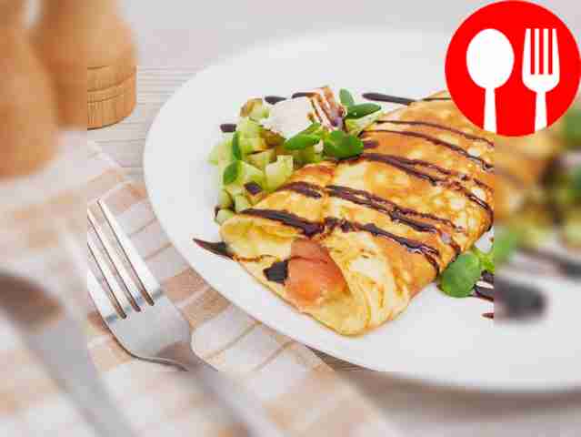 Омлет с семгой и творожным сыром