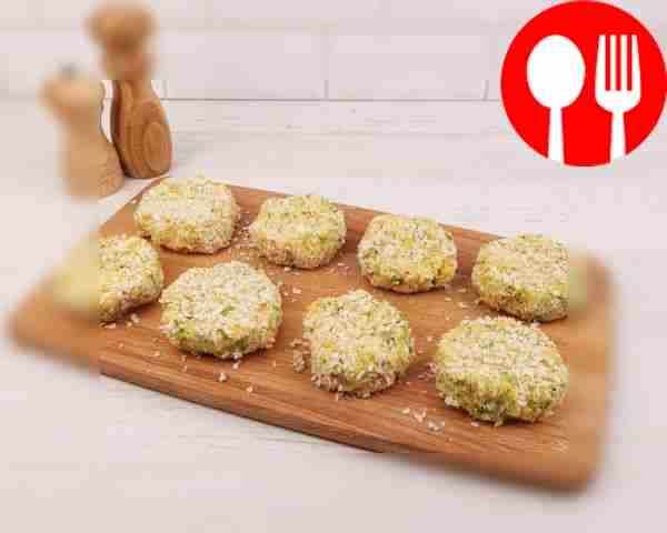 Form the cutlets into small balls, press them...