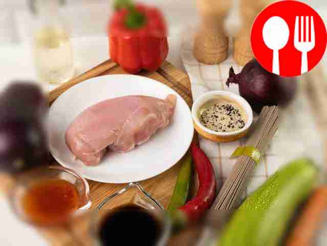 Rinse the chicken fillet and dry with a paper...