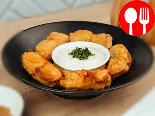 Fish in mayonnaise batter