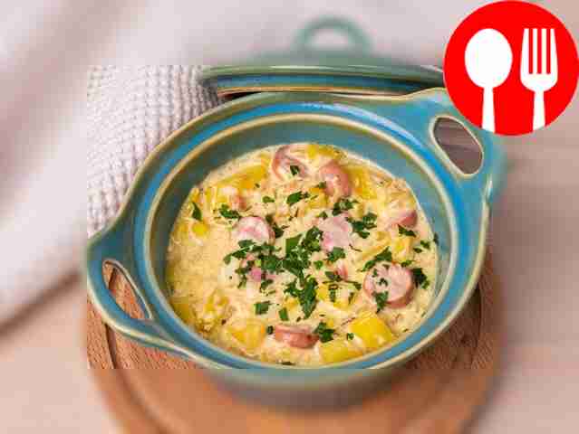 Сосиски, запеченные по-деревенски