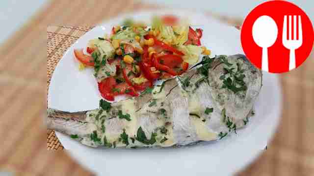 Haddock with Dorblu cheese in the oven