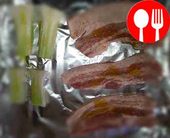 Place the prepared leeks on foil.