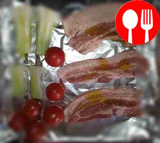 Place tomatoes on foil.