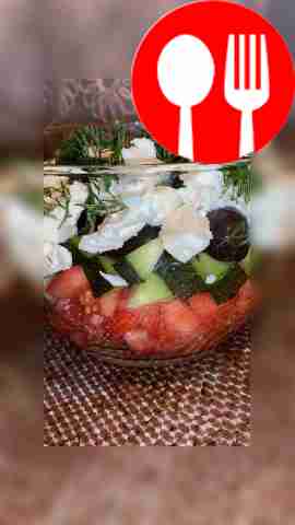 Салат «Греческий» с брынзой и сыром