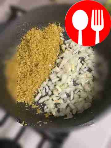 Chop the onion and fry until golden brown in...