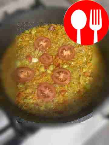 Fried bulgur with vegetables