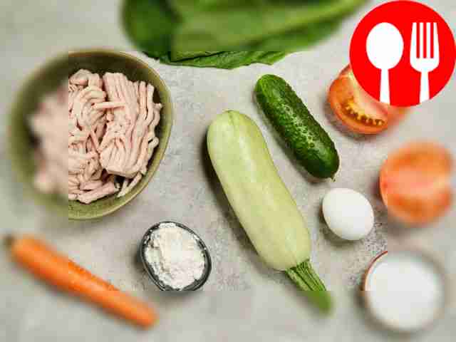 Wash the zucchini and carrots, peel them, and...