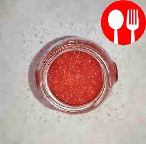 Salted red caviar