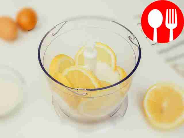 Place the chopped lemon in a blender bowl and...