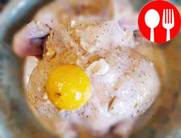 Rub the washed chicken with spices; in order...