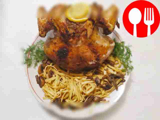 To serve, garnish the finished dish with lemon...