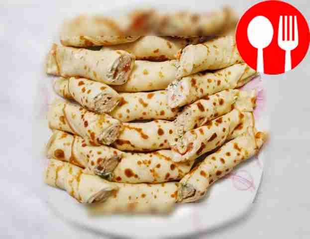 Сочные блины с сёмгой и сыром