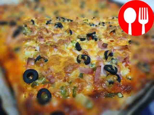 Homemade juicy pizza in the oven