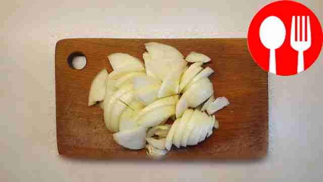 While the chicken is stewing, peel the onions....