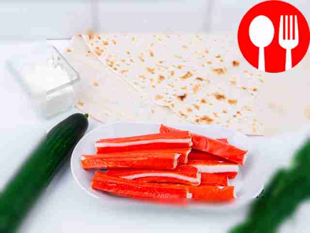 If you are using frozen crab sticks, defrost...