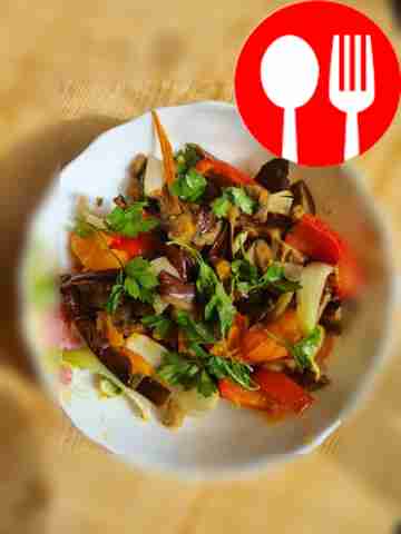 Diet salsa with eggplant