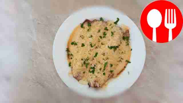 Baked mackerel with cheese