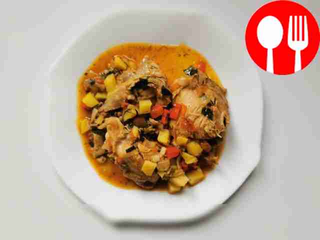 Чахохбили из куриных бедер с картофелем