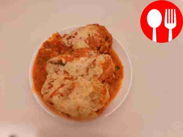 Healthy chicken fillet in aromatic salsa sauce