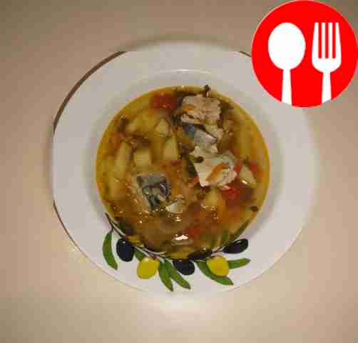 Уха из скумбрии с сельдереем