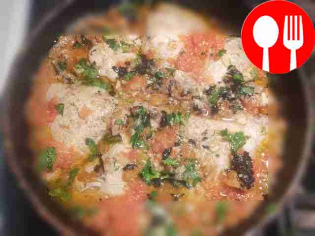 Add herbs and garlic to the pan. Remove from...