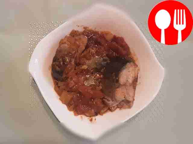 Simple mackerel with vegetables