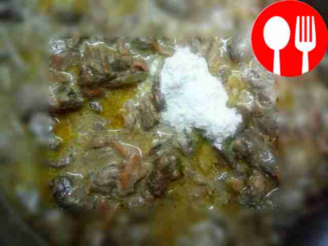 Cut the onion into cubes, lightly fry in...