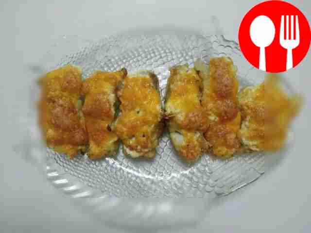 Fragrant pollock fillet baked with cheese