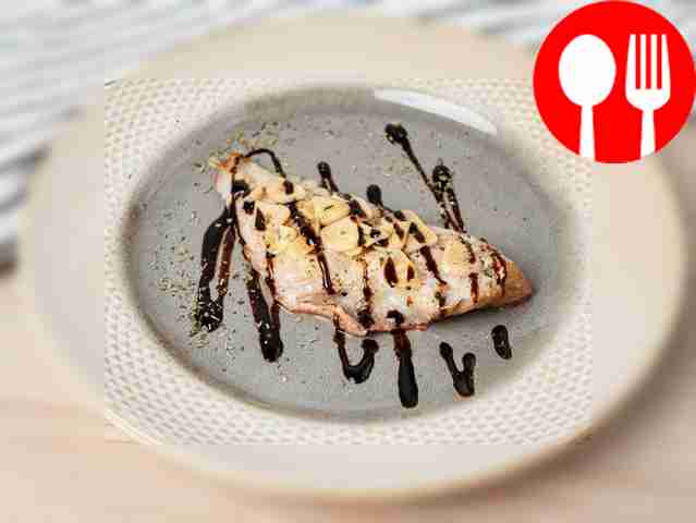 Perch baked in parchment