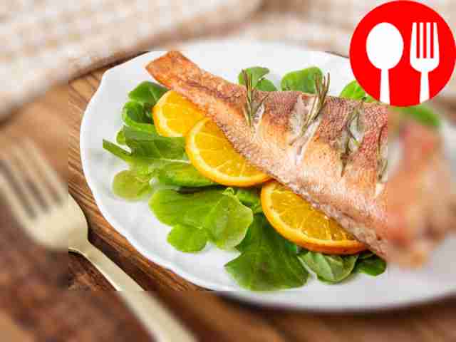 Perch in orange-wine marinade