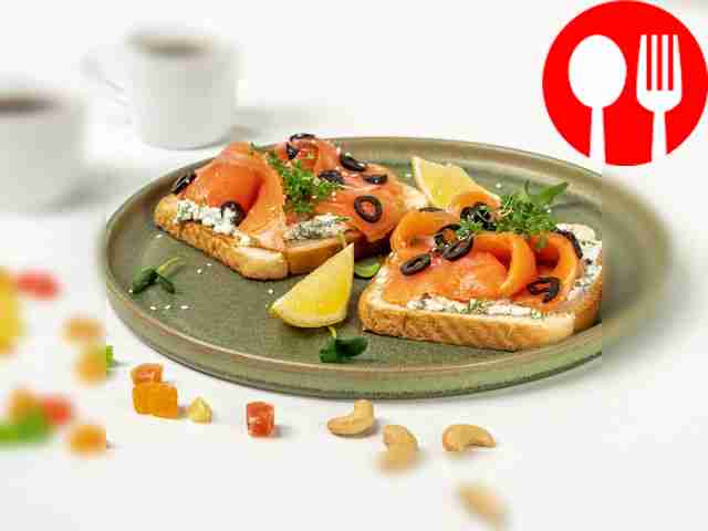 Toast with olives