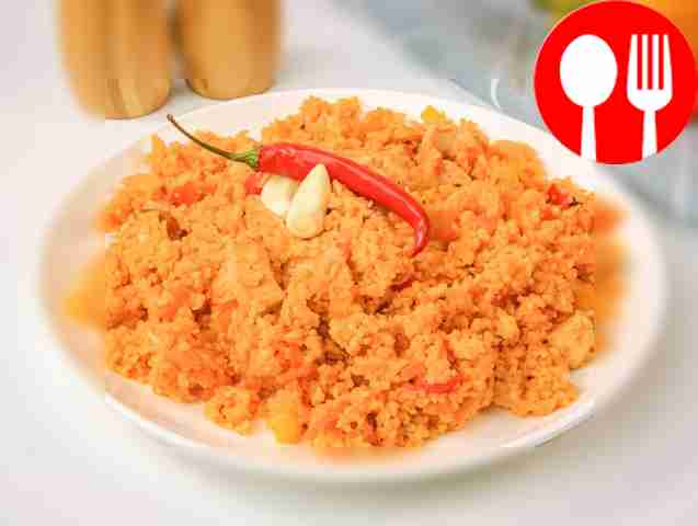 Couscous pilaf with chicken fillet