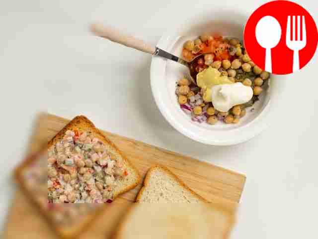 Prepare some toast. To do this, mix chopped...