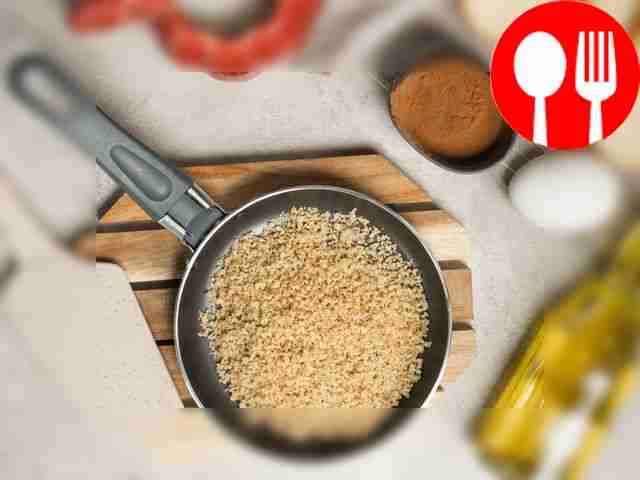 Roast the almonds. To do this, pour chopped...