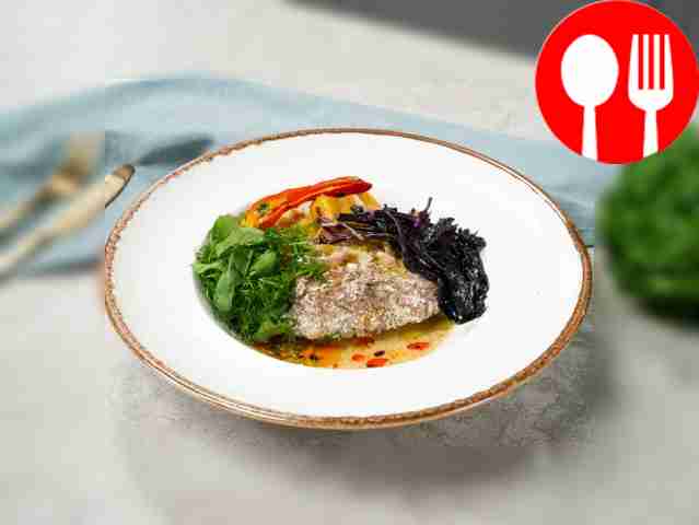 Отбивная со щавелем