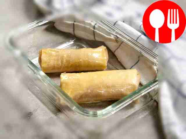 Prepare a hot appetizer. Place a piece of...