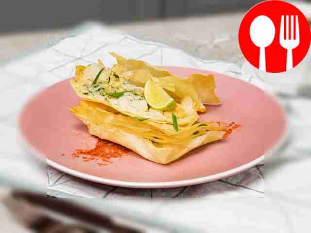 Filo with halibut fillet