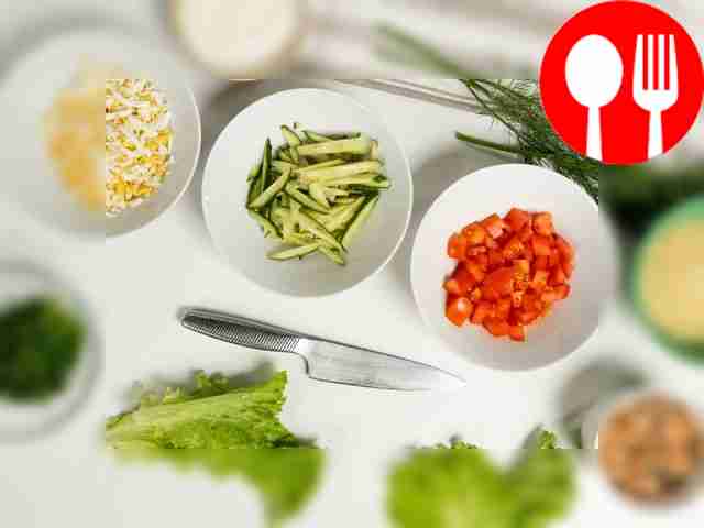 Prepare your ingredients. Cut the tomatoes...