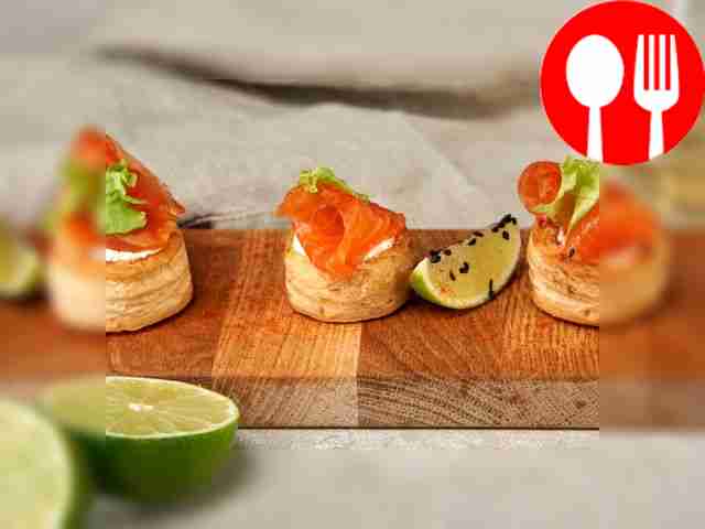 Vol-au-vents with salmon