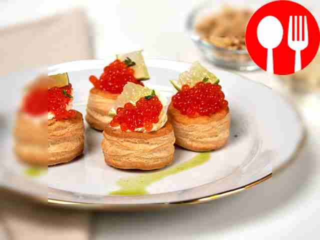 Волованы с красной икрой