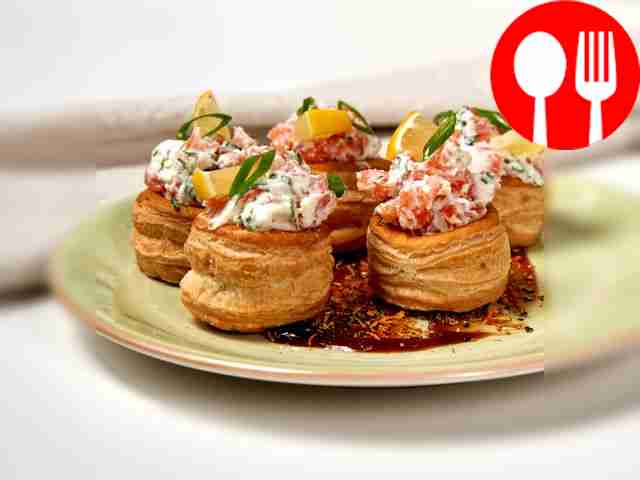 Vol-au-vents with red fish