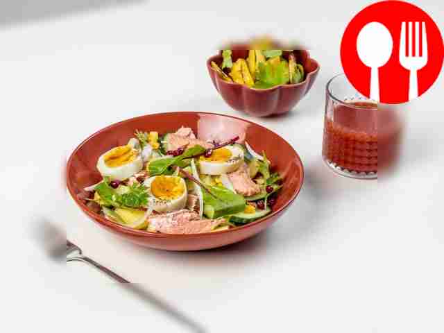 Fish salad from boiled fish