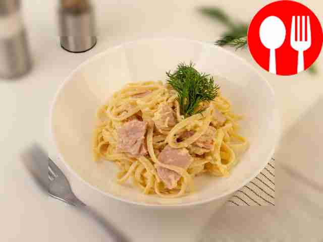 Карбонара с ветчиной и сливками
