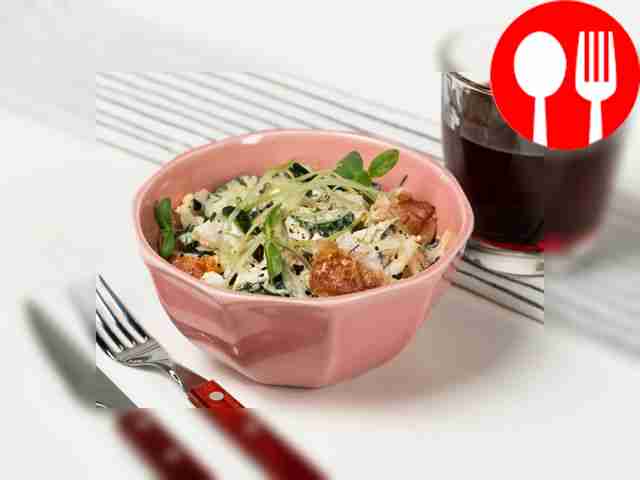 Fish salad with cheese and egg