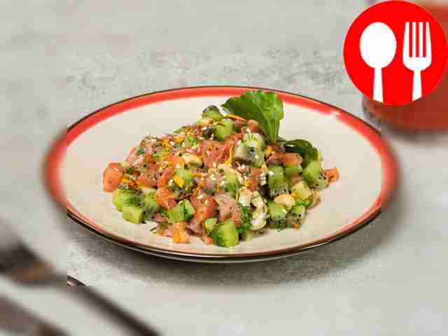 Рыбный салат без яиц