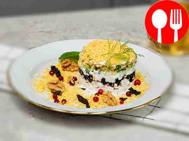 Salad “Tenderness” with prunes