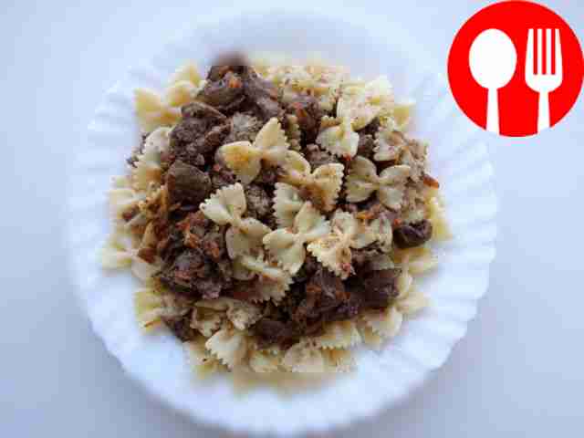 Flavored pasta with liver